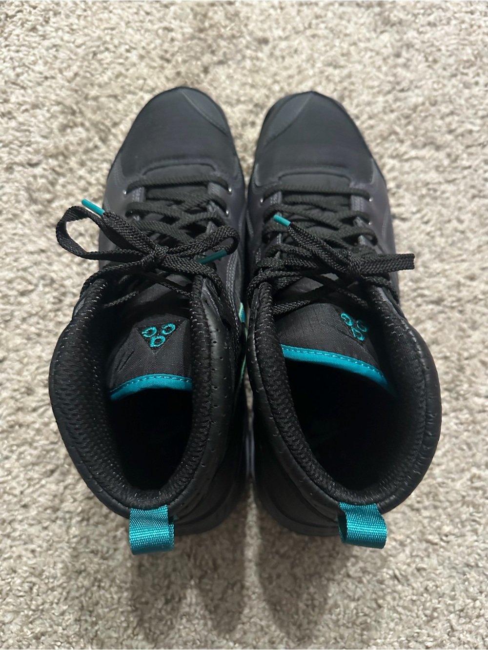 Nike ACG Men's High-Top Sneakers - Black with Teal Accents 365752-031 Size 9. - Picture 3 of 8
